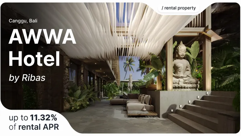 AWWA Hotel by Ribas: пасивний дохід від дизайнерського готелю з орендною дохідністю до 11,32% APR у найгарячішому туристичному районі Балі